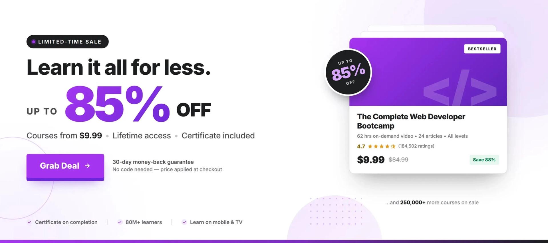 udemy desktop banner offer