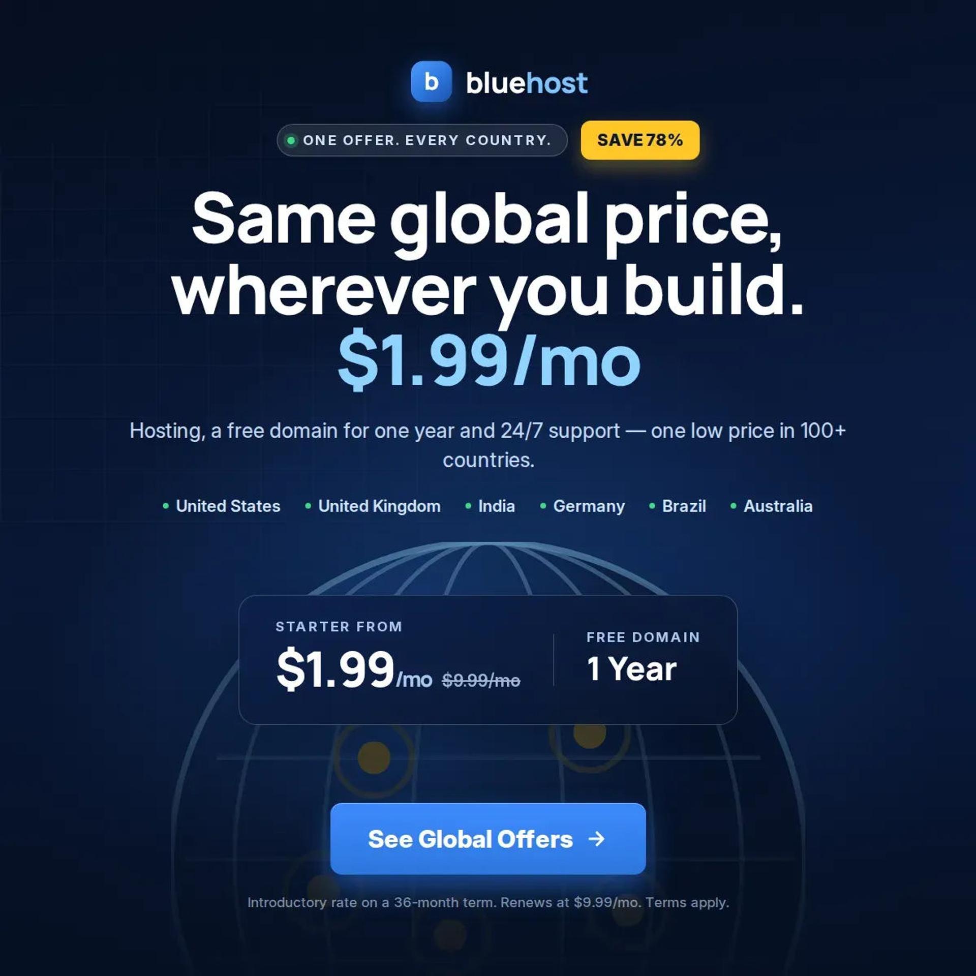 bluehost mobile banner offer
